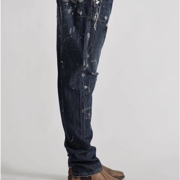 One Teaspoon Mens Jeans 32 R RELAXED TAPERED COWBOY MR GOLDS Revolve Artsy Dark - Picture 8 of 16